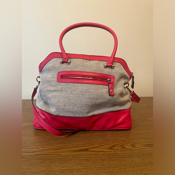 London Fog  Leather & Tweed Handbag - Picture 5 of 8